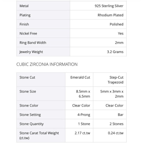 EMERALD CUT ENGAGEMENT RING SIZE 8 - Picture 10 of 10